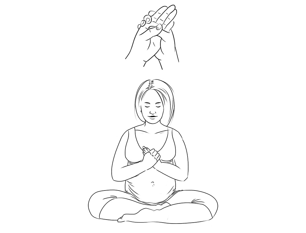 dessins d'une femme enceinte pratiquant le yoga