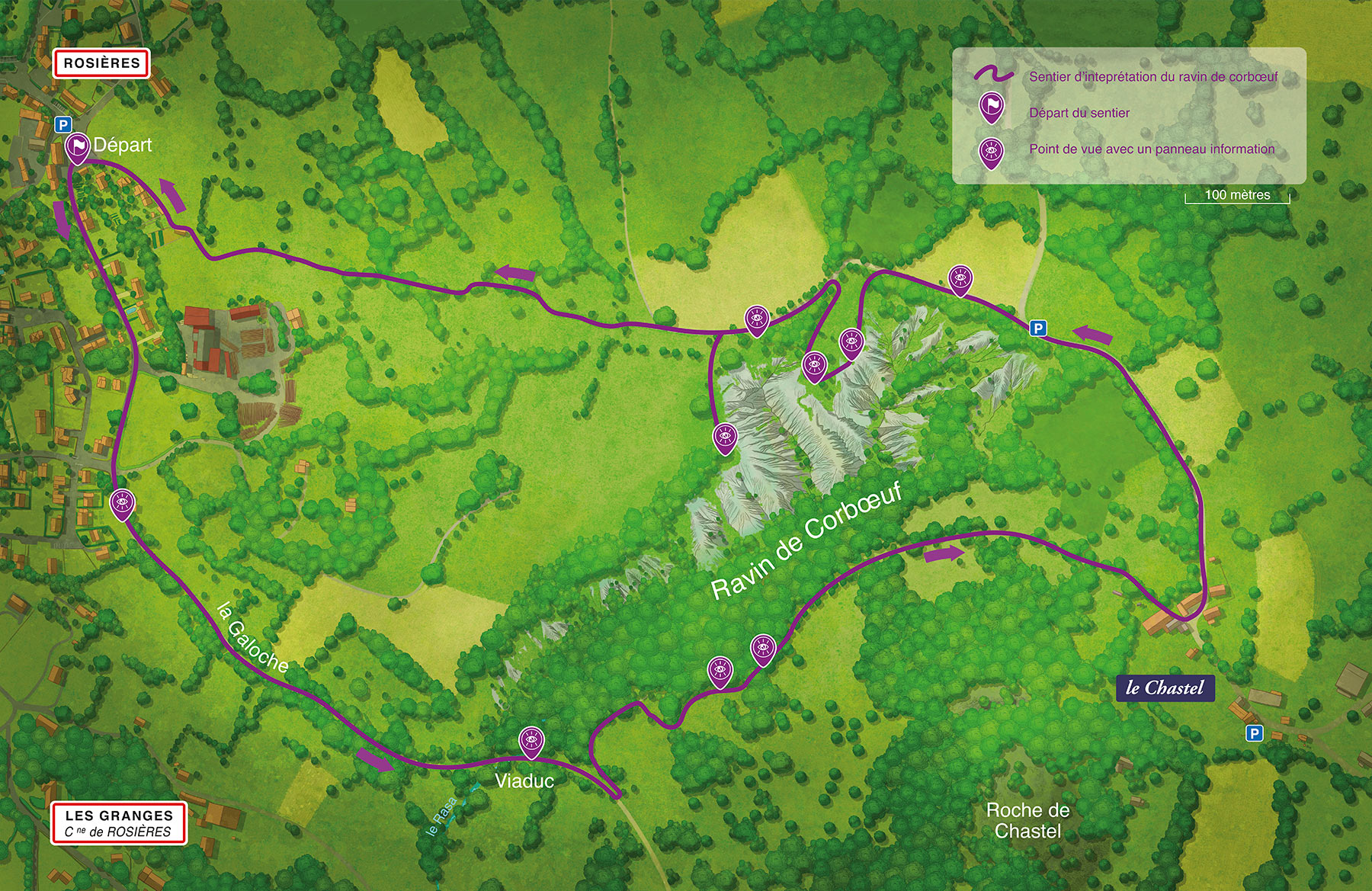 corboeuf_06 le plan illustrée du sentier d'interprétation du ravin de corbœuf