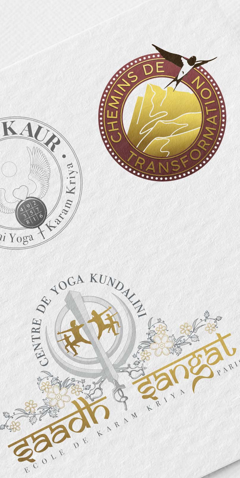 planche-logo-17 Plusieurs logos dans l'univers du yoga imprimé sur papier